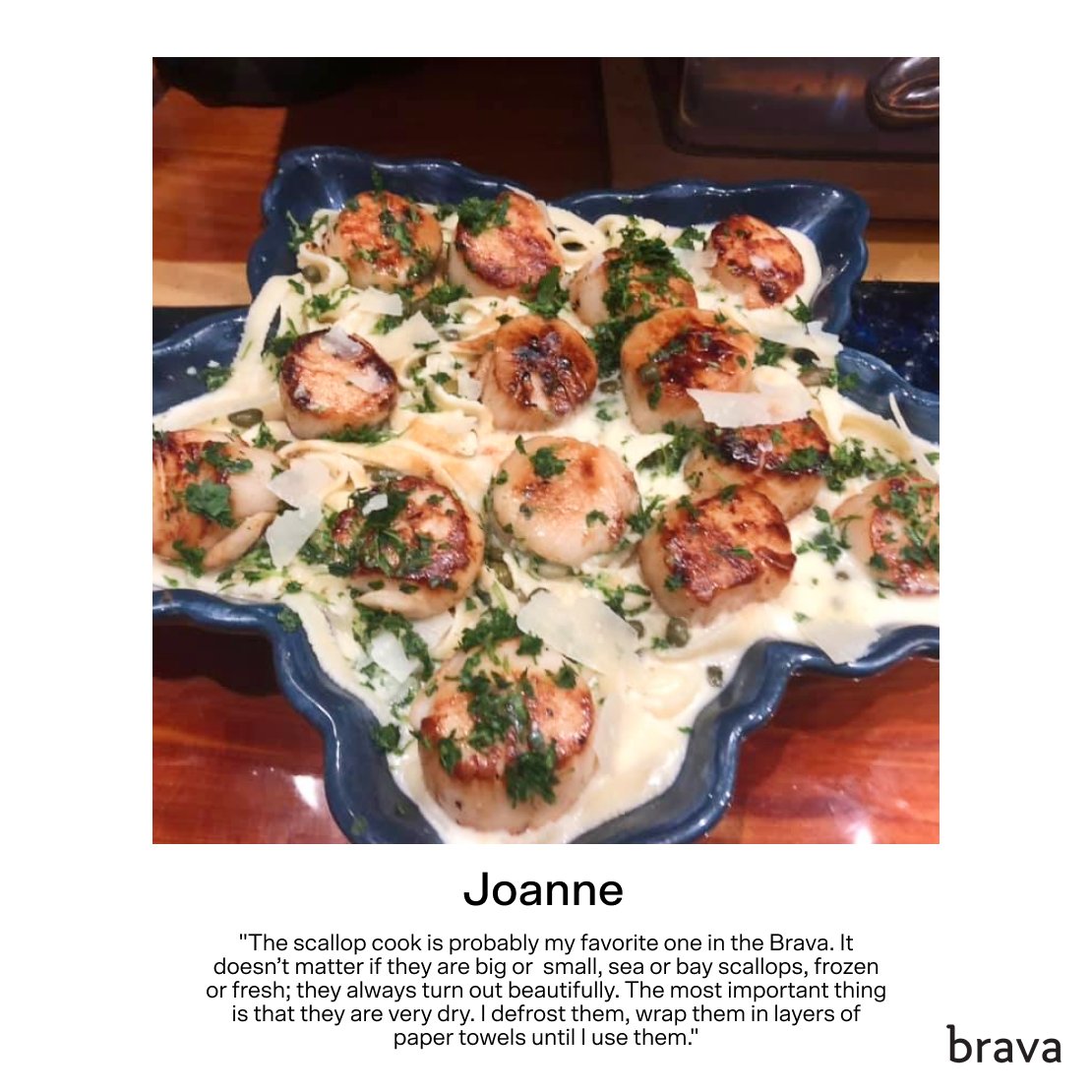 Brava's preprogrammed recipes make it easy for ANYONE to achieve incredibly delicious results. Scallops, beautifully seared on the outside, is something anyone can achieve with Brava. l8r.it/EBf9

#Brava #BravaHome #SmartKitchen #Scallops #Alfredo #Cooking