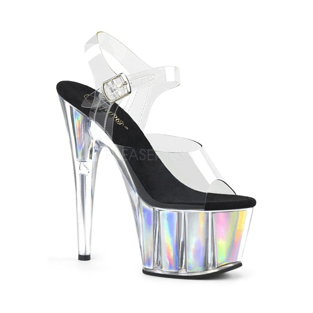 Dare to dazzle in our hologram platform clear heels! 💫✨#SexyshoesUSA #TheEverythingSexyStore #clearheels #hologram #platforms #opentoes #dancershoes #dancerheels #sexyheels #highheels #sandals #competitionheels #summersandals #clubwear #stilettosheels 
🔗ow.ly/C0Xw50RBUHL