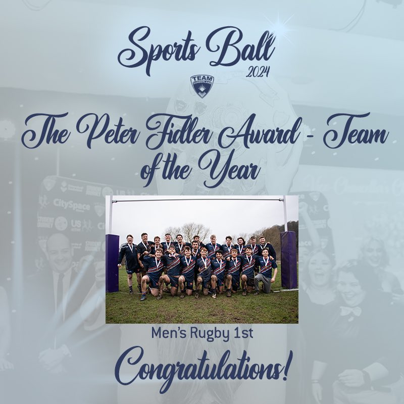 The Peter Fidler Award for Team of the Year goes to Men’s Rugby after a fantastic season 👏🏻 

#WeAreSun #Belong