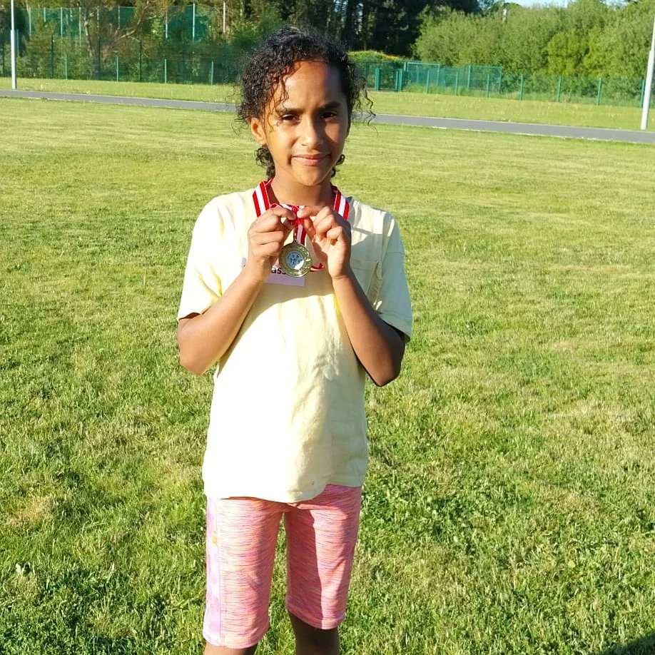 Fantastic night for a race Congratulations to Ahmed 3rd in javelin.  Rinad 2nd in sprint & Amelia in the infant race.
Ahmed and Rinad qualified for the school's finals on the 12th of june in castleisland in An Ríocht 
Thank you to Tralee harriers AC club for a very well run event