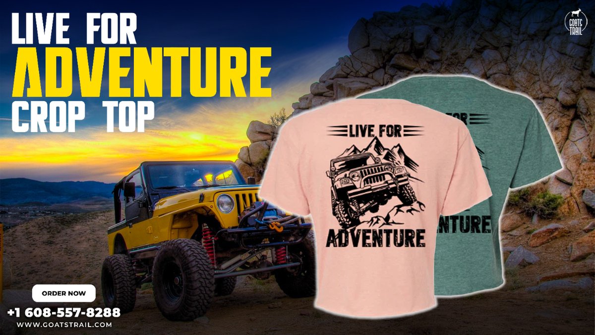 🌟 Gear up for adventure with @GoatsTrailCo Live for Adventure Crop Top! 🚙💨 Perfect for Jeep off-road enthusiasts and free-spirited adventurers alike. Let's hit the trails in style! Shop Now: goatstrail.com/products/live-… #AdventureFashion #JeepLife 🏞️✨