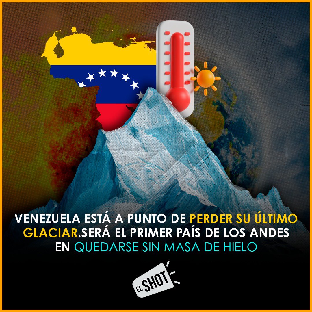 El último glaciar de Venezuela, el Humboldt, ha perdido tanto tamaño que ha sido reclasificado como un campo de hielo, marcando la pérdida de todos los glaciares andinos del país.❄️

#ElShotDiario #Venezuela #CambioClimático