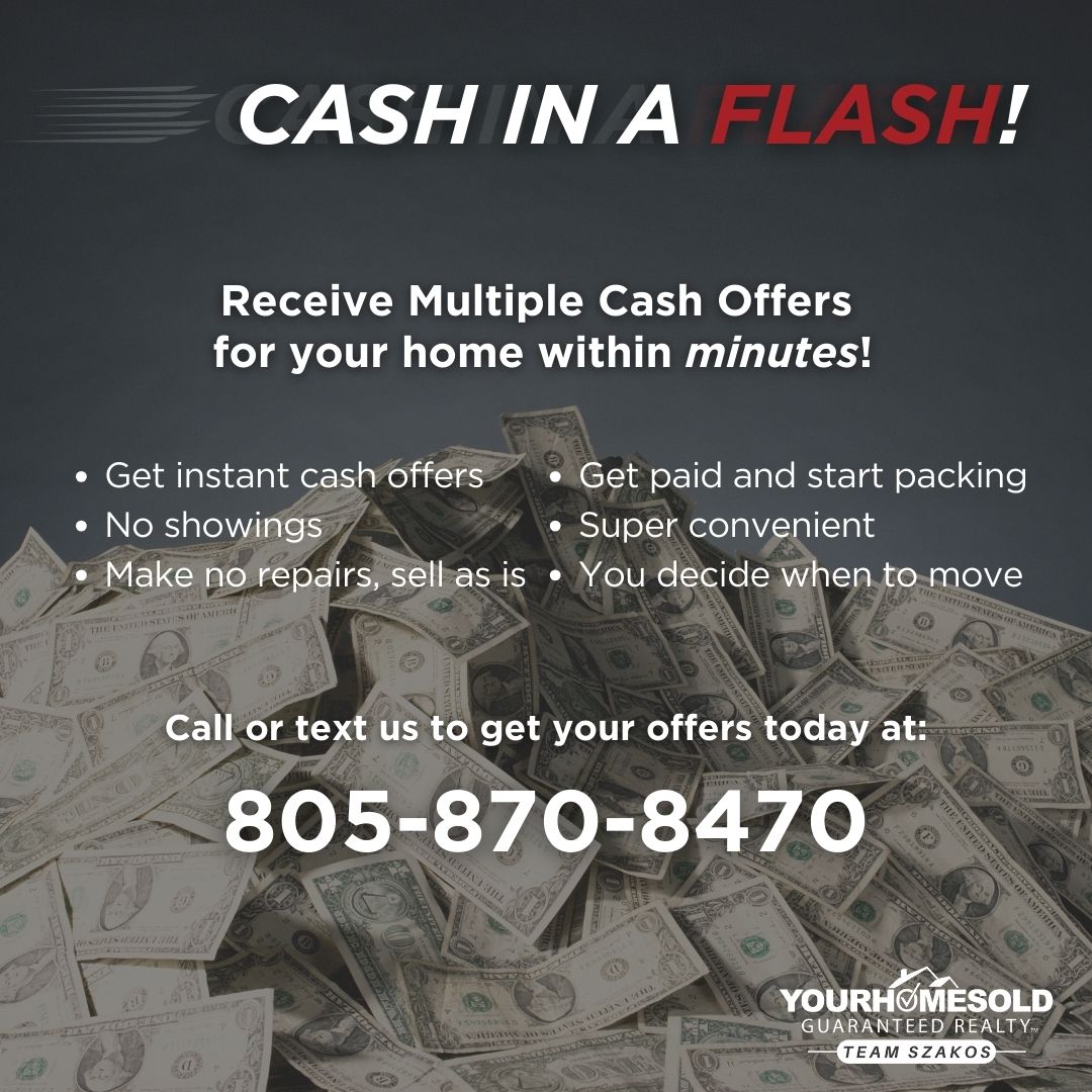 Sell Smart, Not Slow! 🚀 Our Cash Offers Program puts you in control. Enjoy the convenience of instant cash for your home. Don't miss out – call or text us today at 805-920-8669 and discover the power of swift selling! 🏠💵 #SmartSelling #InstantCash