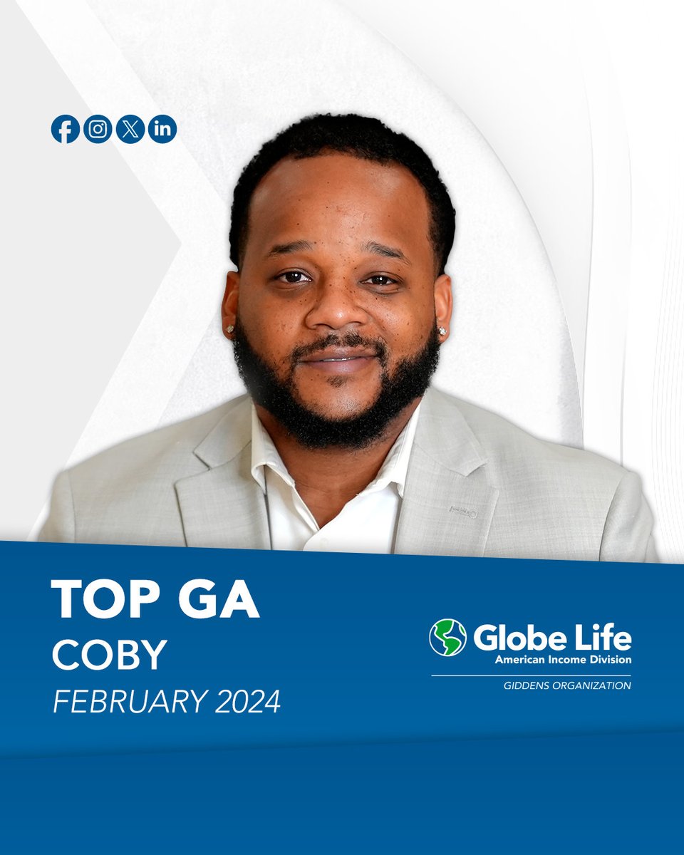 Congratulations, Coby, on being the top GA at Giddens Organization for February 2024! Your dedication and hard work are truly admirable. Keep up the great work! 

#GiddensOrganization #GlobeLife #YouVsYou #Success