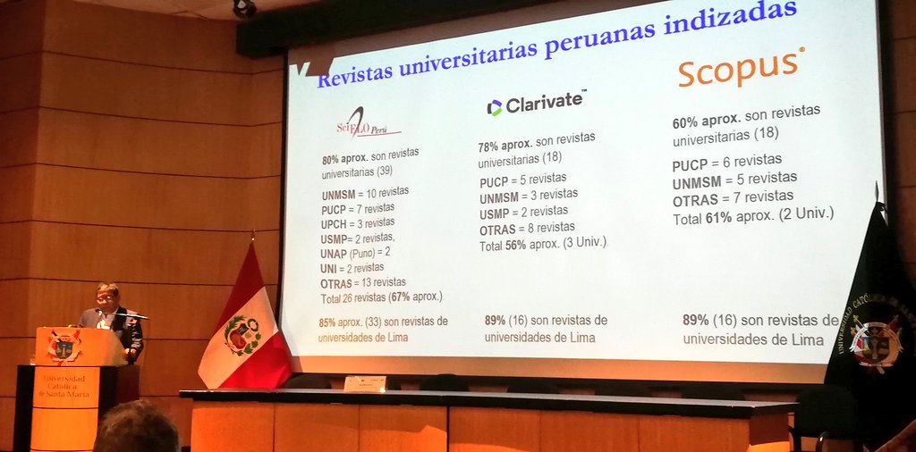 Interesante ponencia: 'El papel de las revistas científicas en el sistema peruano de investigación' 🇵🇪🔓📚 por Alonso Estrada-Cuzcano @aloestcuz en el marco del #CRECS2024