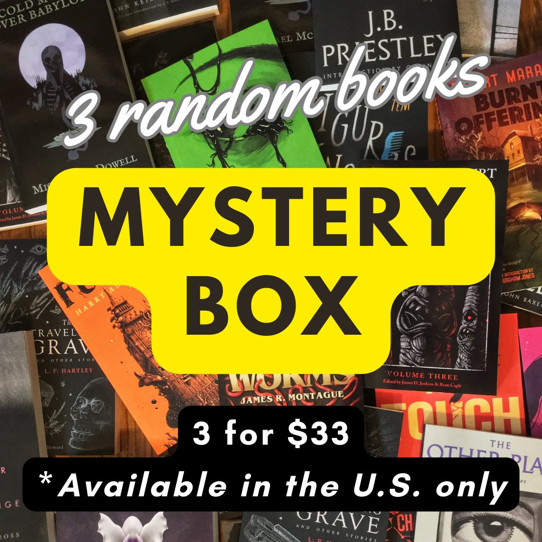 Mystery Boxes! Three books chosen at random from our horror, sci-fi, crime & thriller collections for $33 (that's like buy 2, get 1 free!) You never know what's going to be in one of these, except that it'll be good! valancourtbooks.com/deals.html