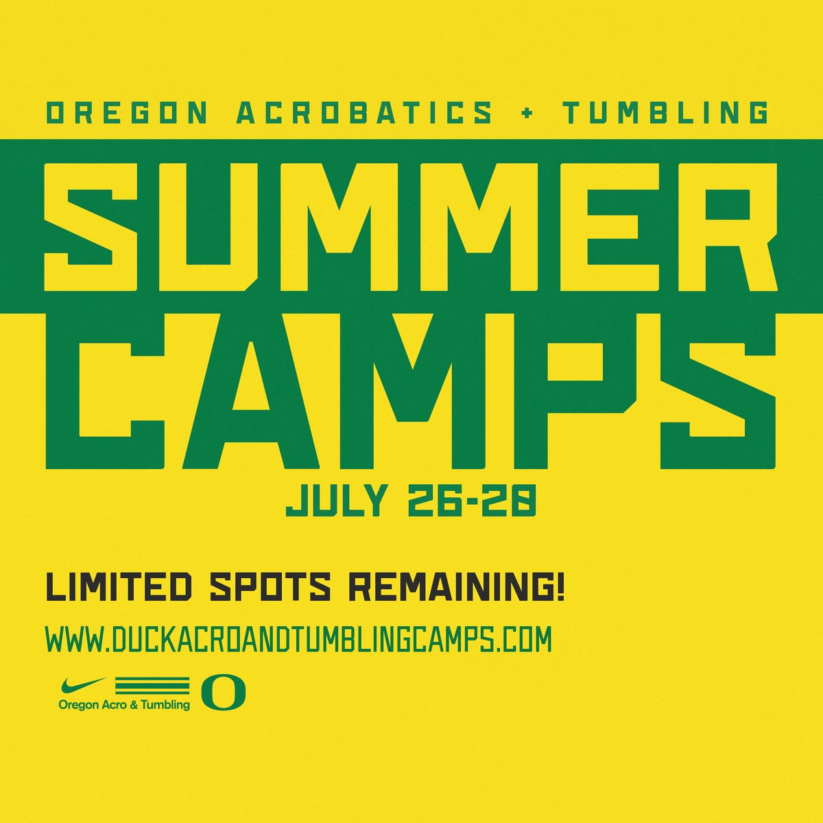 It's not too late to sign up for our summer camps, but you better hurry! Spots are going quickly, secure yours today ✍️ 🔗 duckacroandtumblingcamps.com #GoDucks | #Power