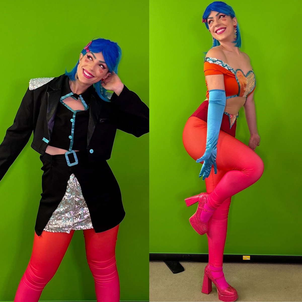 First Just Dance Cosplay vs Most Recent Just Dance Cosplay 🥹✨🕺

…and so many cosplays in between! 😵‍💫😵‍💫

congrats <a href="/TeamCenterStage/">Team Center Stage</a> and <a href="/littlesiha/">littlesiha</a> on a fab Dance-A-Thon this year 🩷🧡🩵 glad I could help so many people with cosplays 🥹