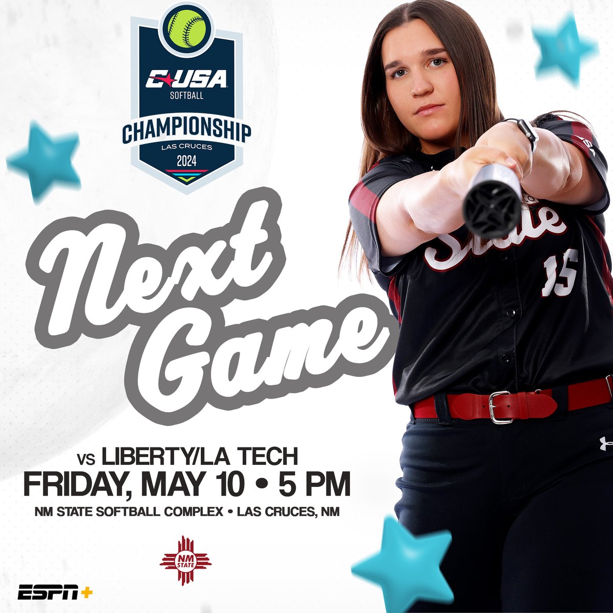 𝗦𝘁𝗶𝗹𝗹 𝗶𝗻 𝗶𝘁. 𝗦𝘁𝗶𝗹𝗹 𝗯𝗮𝘁𝘁𝗹𝗶𝗻𝗴. Game time tonight at approximately 5 PM We take on the winner of Liberty vs. LA Tech 🥎 #AggieUp | #NoLimitsOnUs