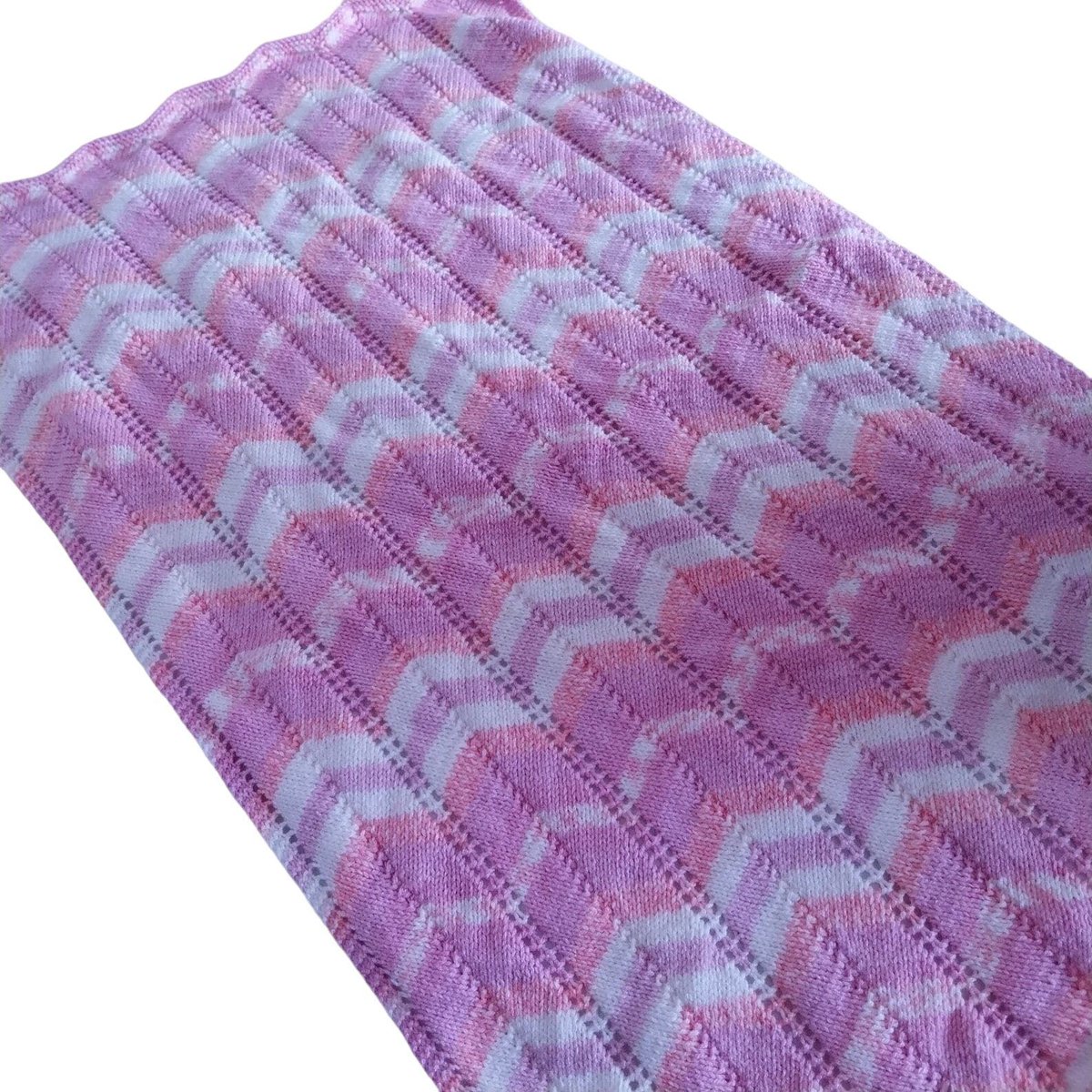 Discover this charming hand-knit baby pram blanket, styled in a pink and white chevron pattern. Ideal for snug stroller rides! Visit my #Etsy shop here: knittingtopia.etsy.com/listing/167119… #babyessentials #handcrafted #knittingtopia #craftbizparty #MHHSBD