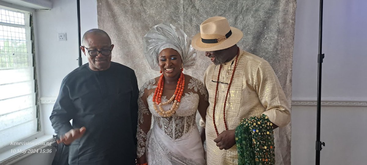 Mr Peter Obi today at the traditional wedding ceremony of Chief Ken Pela's daughter.