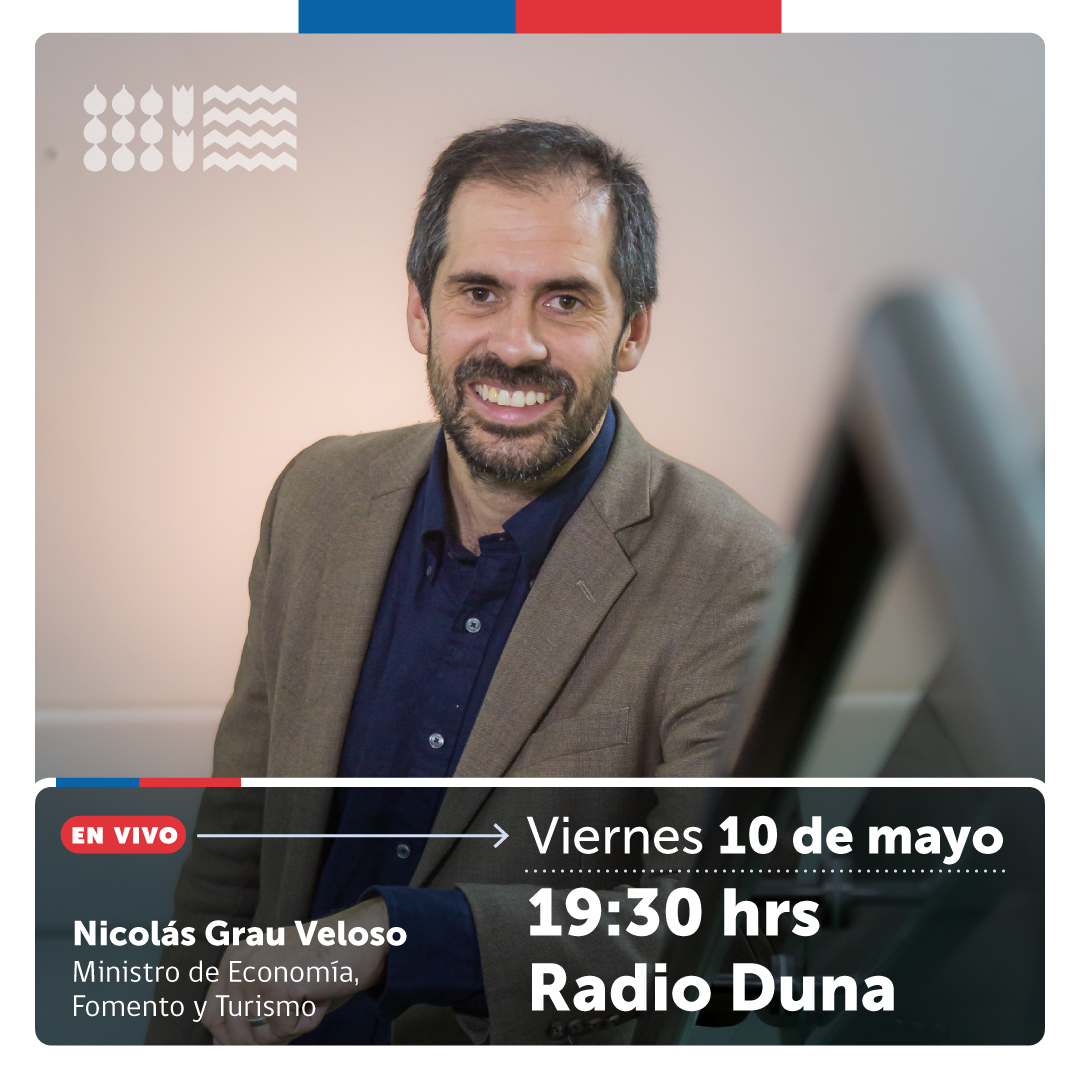 Hoy desde las 19:30 el ministro de Economía @nico_grau estará en @RadioDuna 📻 Escúchalo en vivo en 🎙️ duna.cl