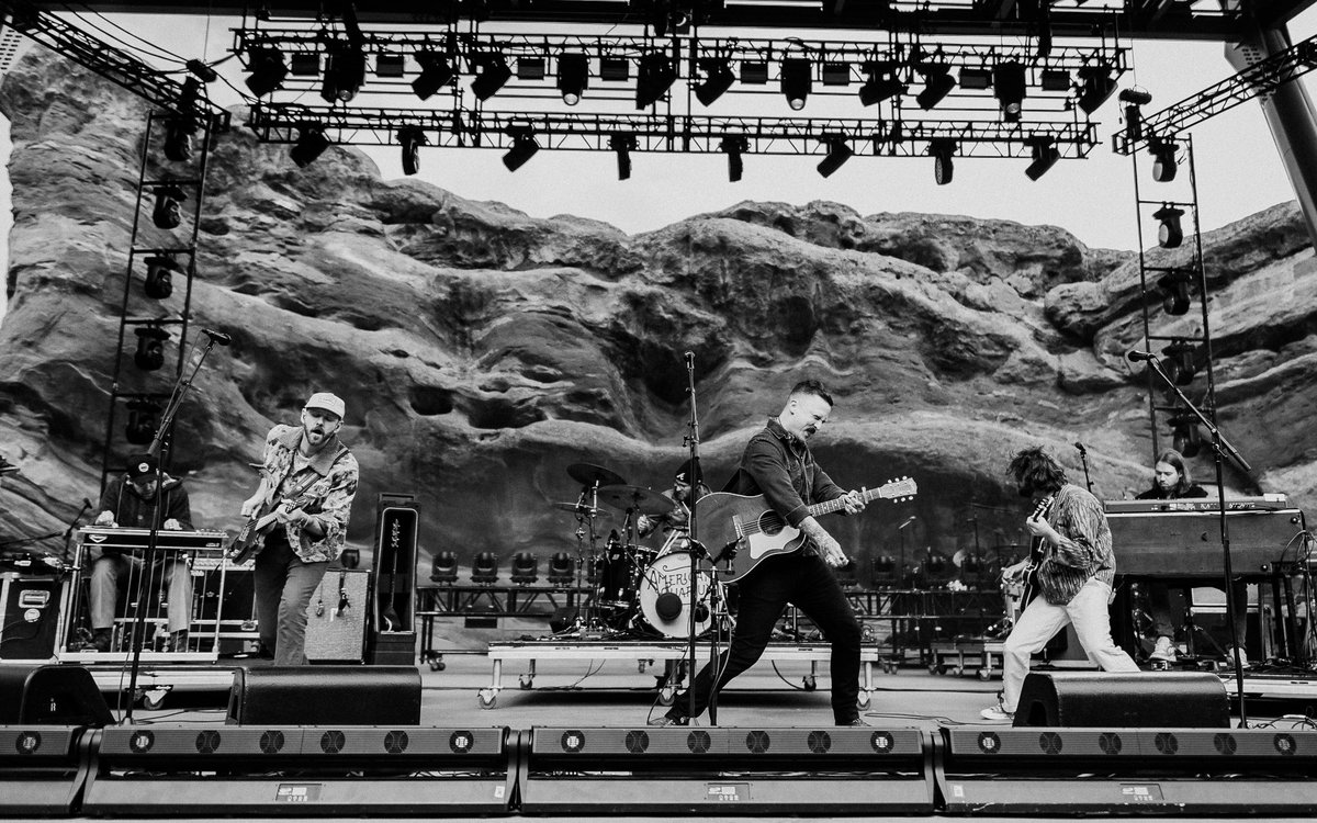 USAquarium's tweet photo. Red Rocks✅

These are the kind of shows you dream about when you are sitting in your room learning how to play guitar. Massive thanks to our @TpTroubadours brethren for giving us the opportunity to play such a legendary stage. Feeling thankful.🏔️🏔️🏔️

📸:@joey_wharton https://t.co/rLz4X6rpz5