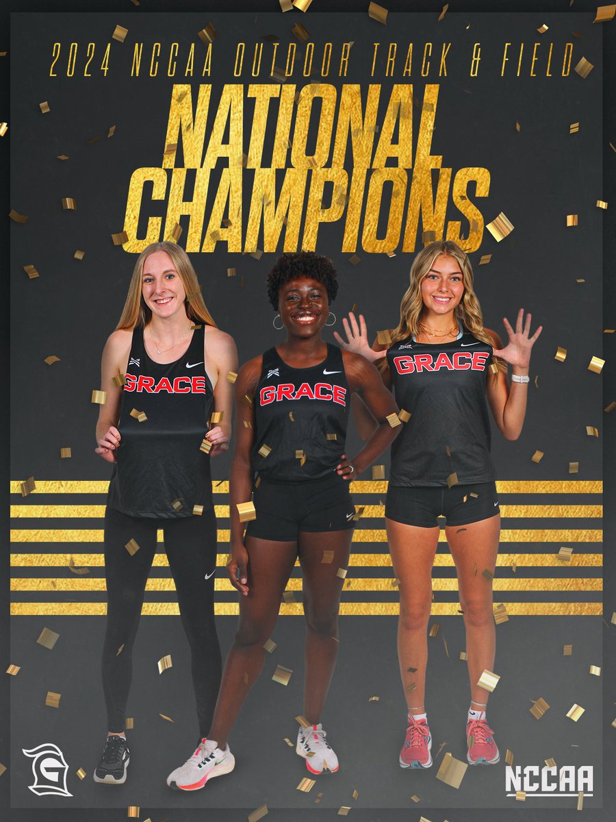 BACK 2⃣ BACK CHAMPS! ✌️ The women's @GraceCollegeTF team secured its 2nd straight NCCAA national title, bringing Grace's championship total to 2⃣0⃣ in school history! The men's team finished as national runners-up! #LancerUp @GraceCollegeXC