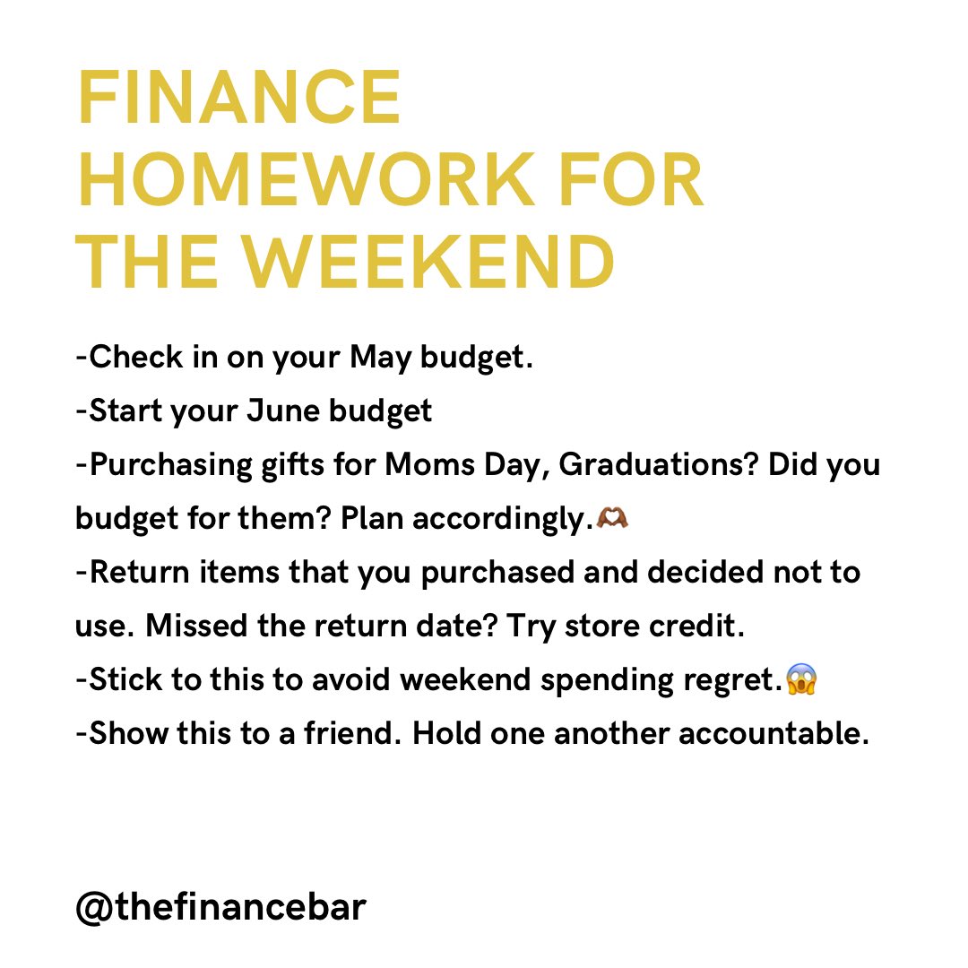 Finance homework for the weekend.✏️
#thefinancebar #finance #homework #personalfinance #selfcare #habits #weekend