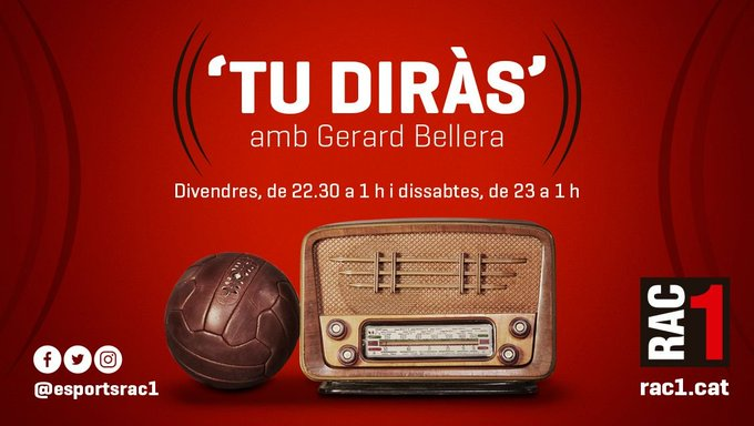 #TuDiràs | 👋 Bona nit!
📻 Comença la nit esportiva de Catalunya
🎙️ @gerardbellera
▶️ rac1.cat/directe