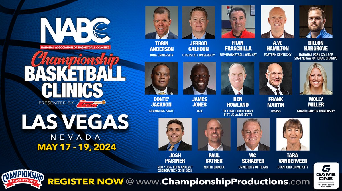 BasketballCoach.com (@bbcoachdotcom) on Twitter photo Brian "Penny" Collins <a href="/coachpenny1/">Brian โPennyโ Collins</a> ends Day 1 of the NASHVILLE 2024 NABC Championship Basketball Clinic w/a great session on his favorite practice drills.
Las Vegas NABC ๐Clinic is NEXT Weekend! Register to attend in-person or watch it online! LINK: championshipproductions.com/cgi-bin/champ/โฆ Brian "Penny" Collins <a href="/coachpenny1/">Brian โPennyโ Collins</a> ends Day 1 of the NASHVILLE 2024 NABC Championship Basketball Clinic w/a great session on his favorite practice drills.
Las Vegas NABC ๐Clinic is NEXT Weekend! Register to attend in-person or watch it online! LINK: championshipproductions.com/cgi-bin/champ/โฆ