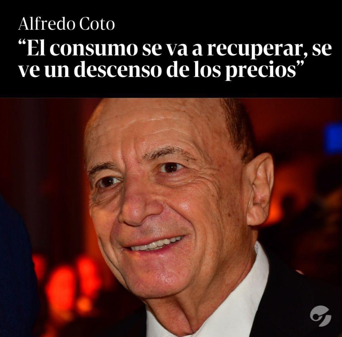 “Coto” Porque Alfredo Coto se mostró optimista con el plan de Gobierno de Javier Milei.