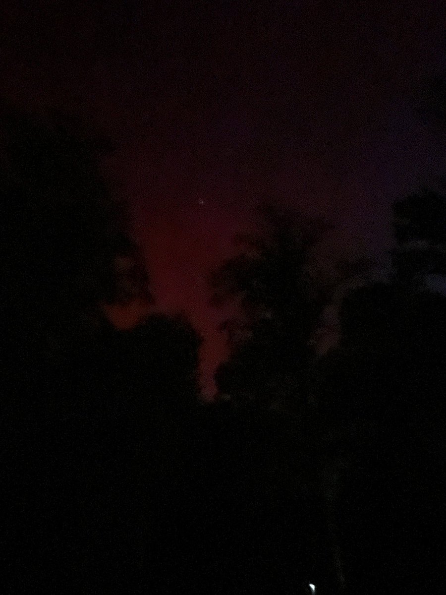 The sky right now with no flash… (It’s not quite as pink to the naked eye, but still pink. Camera really pulls the color)