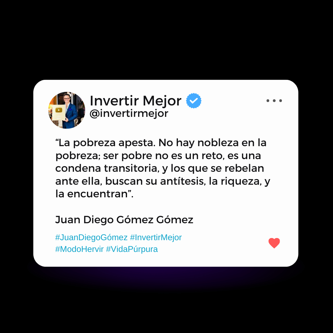 Repite conmigo: ¡yo quiero, yo puedo!
🔥

#JuanDiegoGómez #InvertirMejor® #ModoHervir #VidaPúrpura #LibertadFinanciera #EducaciónFinanciera #Motivación