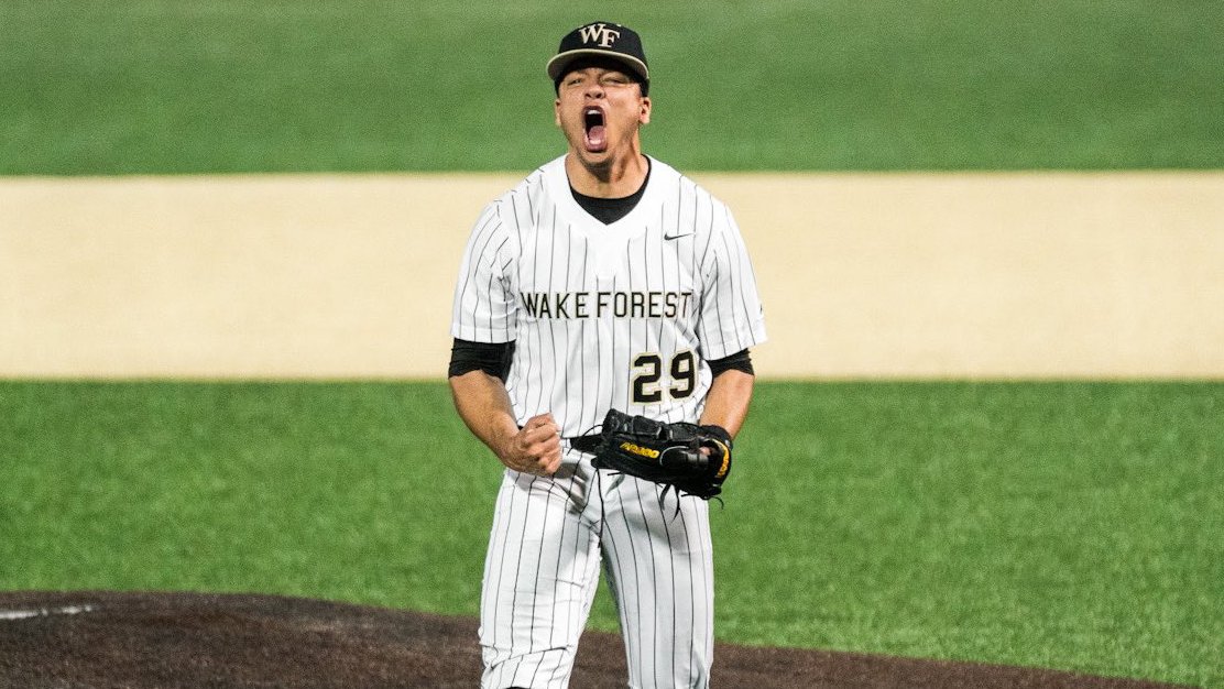 On Friday night, Chase Burns's fourth strikeout made history -- and he had 12 more in the tank. More on Wake Forest's new single-season strikeout king: atmlb.com/3wjNUv2