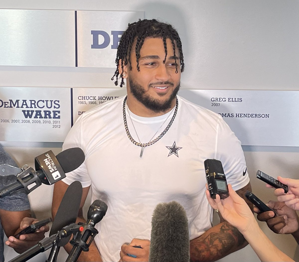 Cowboys second round pick DE Marshawn Kneeland was a safety his freshman year of high school: “I’ve always had a good motor. When I was smaller, obviously you run more. As I put on weight, I continued to run a lot. So, I think it comes natural.”