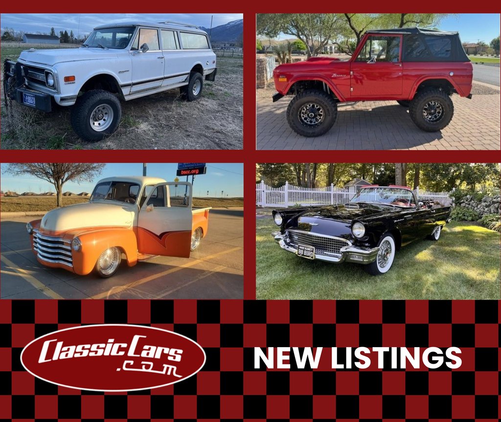 Check out our latest listings below! Let us know which one is your favorite. 

1971 Chevrolet Suburban: 
l8r.it/Potp

1972 Ford Bronco: 
l8r.it/R1ln 

1952 Chevrolet 3100: 
l8r.it/TZCV

1957 Ford Thunderbird: 
l8r.it/D29B