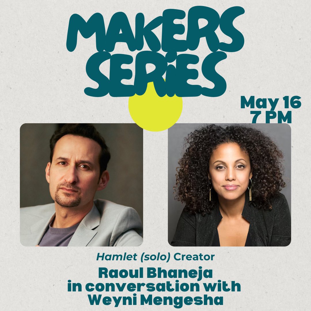 raoulbhaneja's tweet photo. Looking forward to chatting about Hamlet (solo) with Weyni @Soulpepper on May 16th!   She saw our first performances in 2006! 

https://t.co/pdGq5kvcoP

Hamlet (solo) returns to Toronto after a decade May 23,24 and 25th!

https://t.co/g69lRIAOoG

#sphamletsolo #hamletsolo https://t.co/BIewBIukll