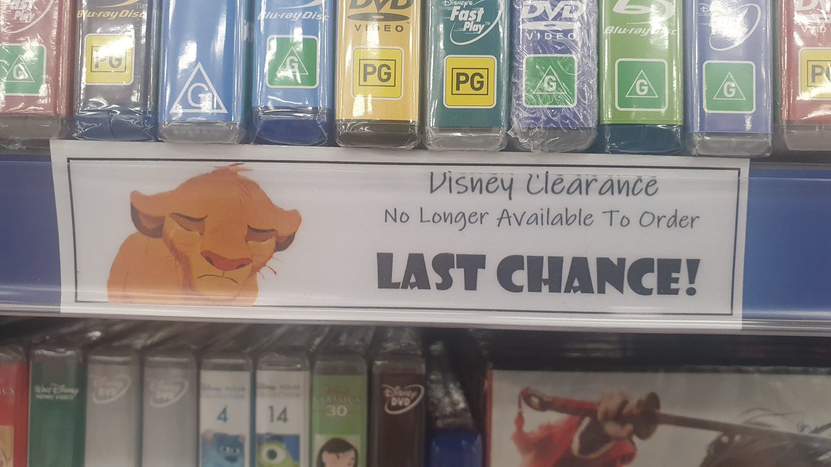 Australia doesn't just lose the Disney animated canon, we lose
 
FOX titles: Die Hard, Predator, Mrs Doubtfire, Gone Girl, Alien, 

TOUCHSTONE: Sister Act, Roger Rabbit, Pretty Woman, 10 Things I Hate about you

Marvel, Pixar, Freky Friday, National Treasure... ALL GONE FOREVER.