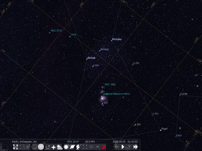 Stellarium is a free open source planetarium for your computer. It shows a realistic sky in 3D, just like what you see with the naked eye, binoculars or a telescope.
stellarium.org/zh_CN/