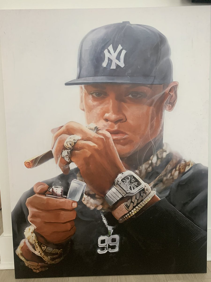 Had a few too many at the bar the other night and decided my next move was to order this painting. With all due respect to Aaron Judge whom I love dearly, this will go down as the most outrageous, most ridiculous purchase I’ve ever made. I’m so dumb.