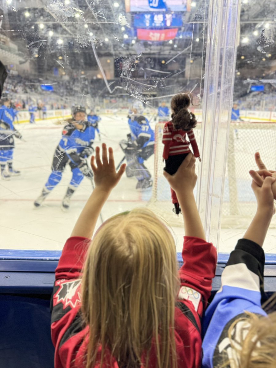 Picture of the week. My niece at the @PWHL_Toronto playoff game, Barbie in hand. Dream big, kids.