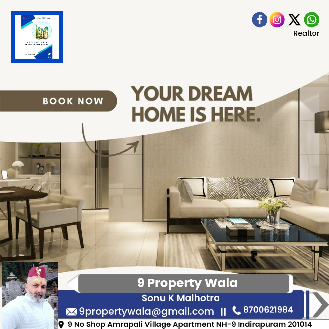 Your dream home is here! 🤙 9311632755 #9propertywala #2bhk #3bhk #flat #penthouse #shop #office #Indirapuram #home #realestate #realtor #realestateagent #property #investment #househunting