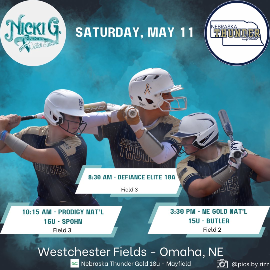 Back on the diamond tomorrow in Omaha at Westchester Fields! Follow along on GameChanger or watch in person! #gothunder #morethanagame 🩷 @CoachMayfield05