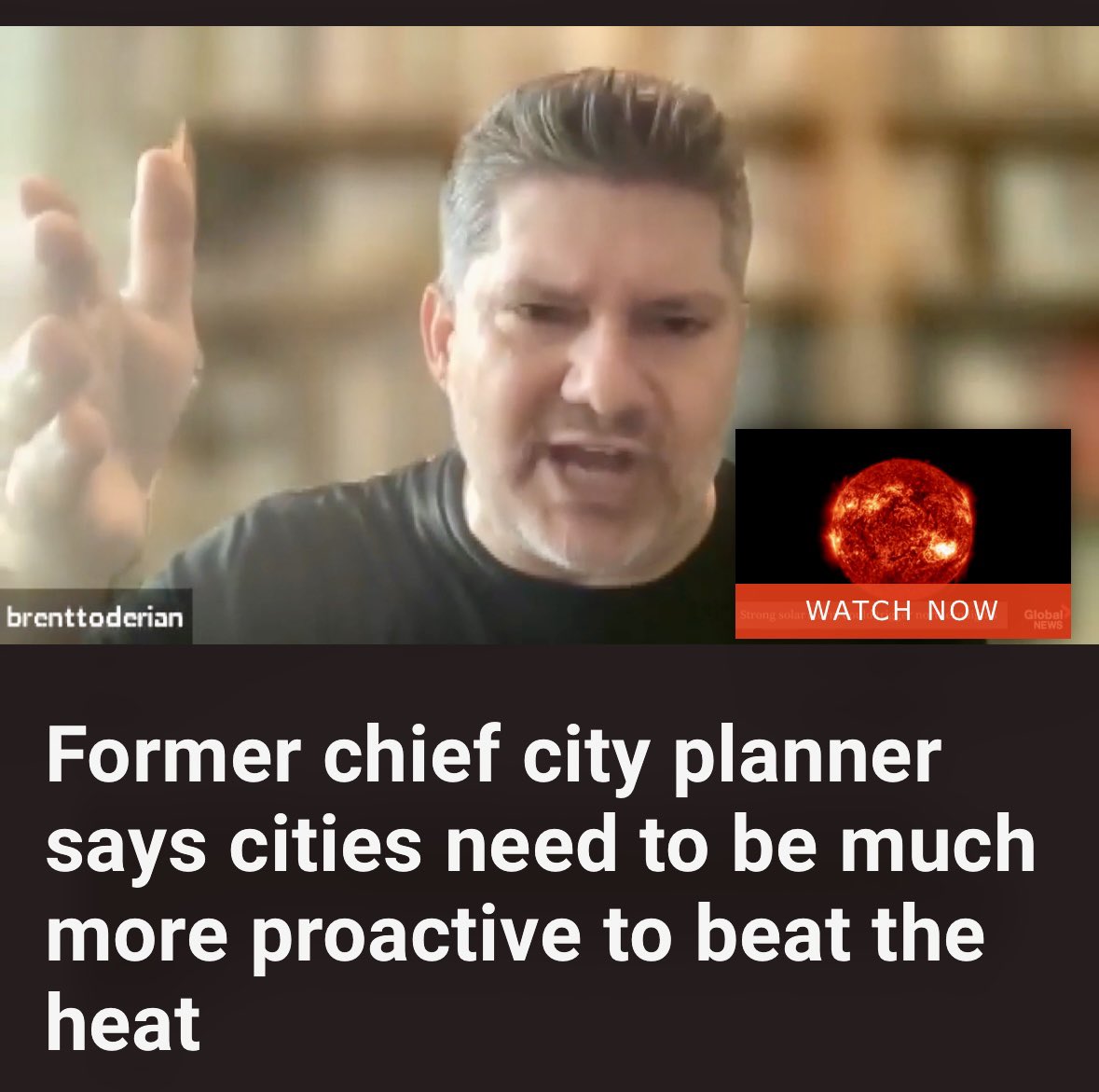 “As the climate emergency gets worse, @BrentToderian says Canadian municipalities need to be much more proactive when it comes to designing cities to stay cool during extremely hot weather events.” #UrbanHeat #ClimateCrisis globalnews.ca/video/9046089/…