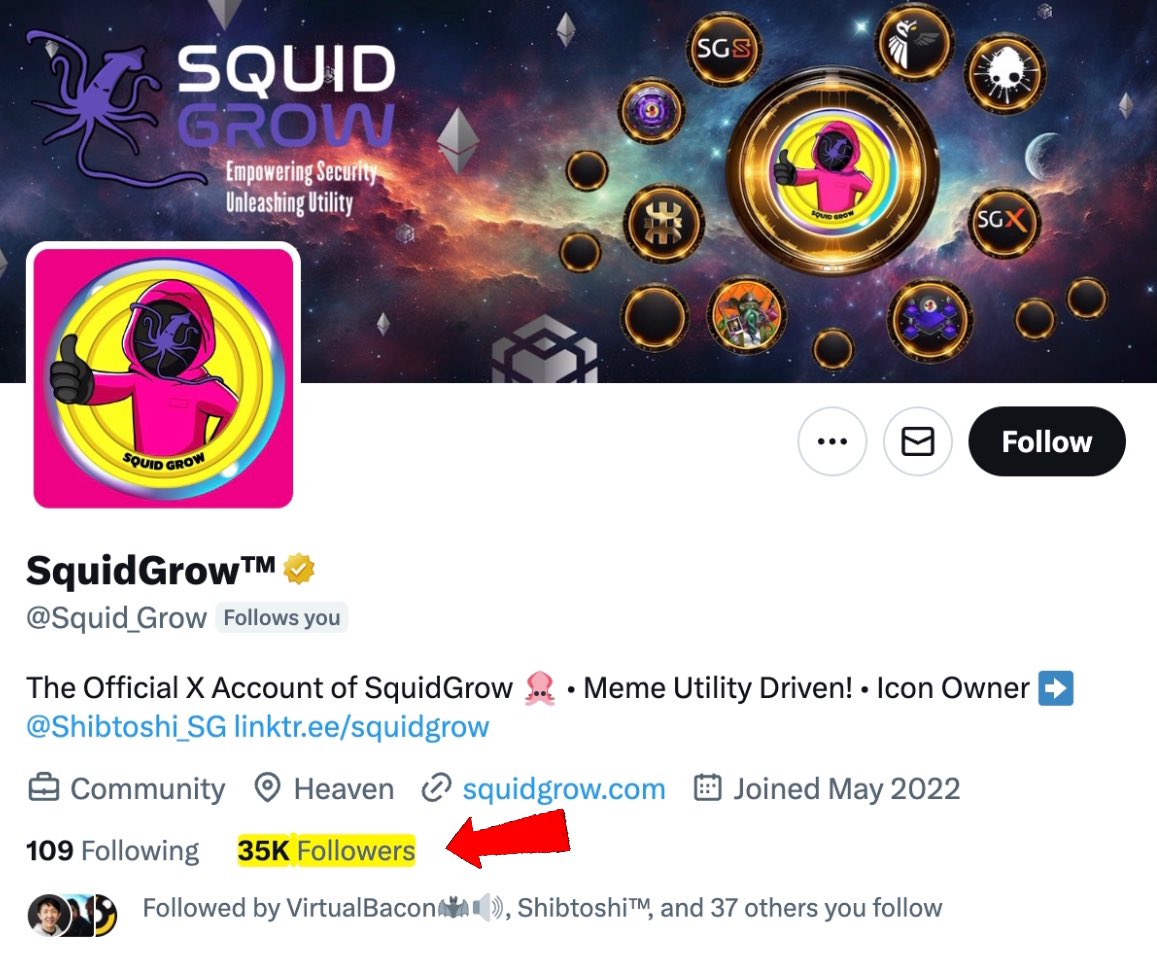 Thank YOU for 35k 🥂 SquidGrow Army is growing everyday Comment a ❤️ if you’re an OG #LFGROW