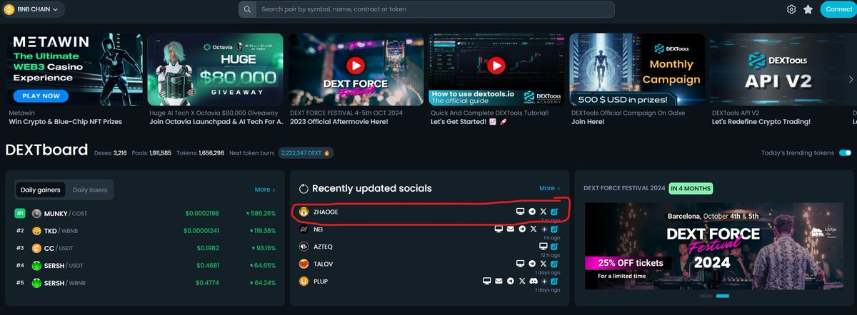 Update #Dextools #memecoins #BinanceSmartChain