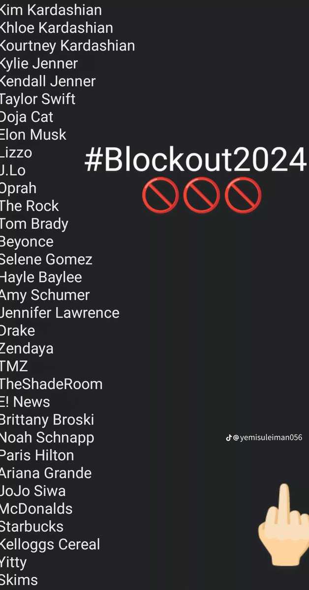 Let's block them all ✊🏼
#blockout2024 
#FreePalestine 
#MetGalaBlocklist