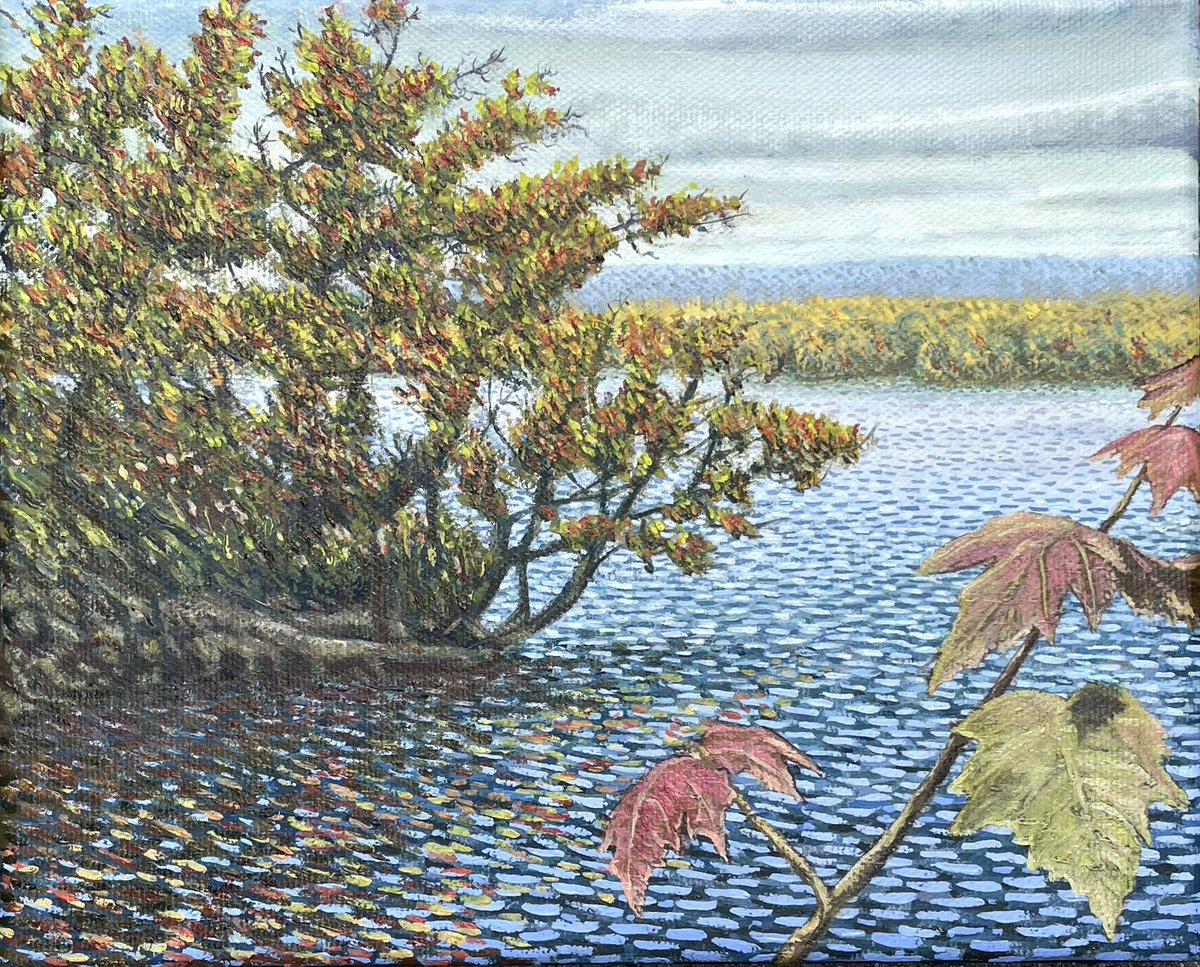 Autumn in Paradise 2023 Oil on canvas 8 x 10 inches #art #artlovers #oilpainting #Painting #autumn @Anishinabe_Life @Muskoka411 @HamArtsCouncil @CParadise_HWDSB @kimahesse @NCC_CNC