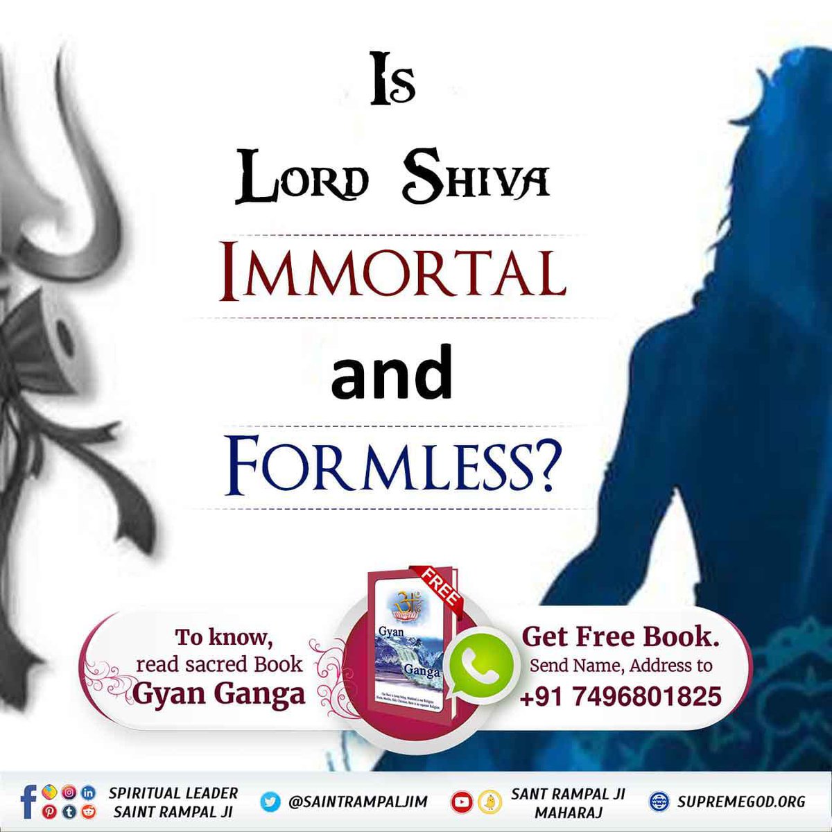 Navdeepsival2's tweet image. Is LORD SHIVA IMMORTAL and FORMLESS?
#GodMorningSaturday
#आओ_जानें_सनातन_को
To know more, read sacred Book Gyan Ganga
Get Free Book.
Send Name, Address to +91 7496801825