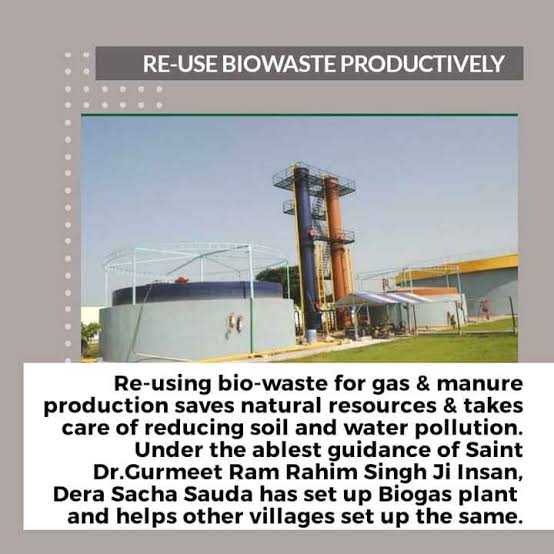 Dera Sacha Sauda leaves no stone unturned to take care of the environment. DSS has set up a biogas plant, which makes the best use of polluting waste.
This concept plays the best role in taking care of reducing soil and water pollution.  #PollutionFreeNation