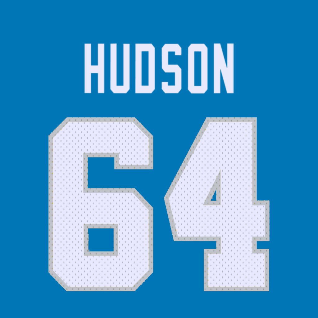 Detroit Lions OL Bryan Hudson is wearing number 64. Last assigned to Brad Cecil. #OnePride