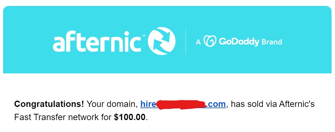 Sold my first domain on @afternic after holding for 2 years #DomainForSale #afternic #domainsold