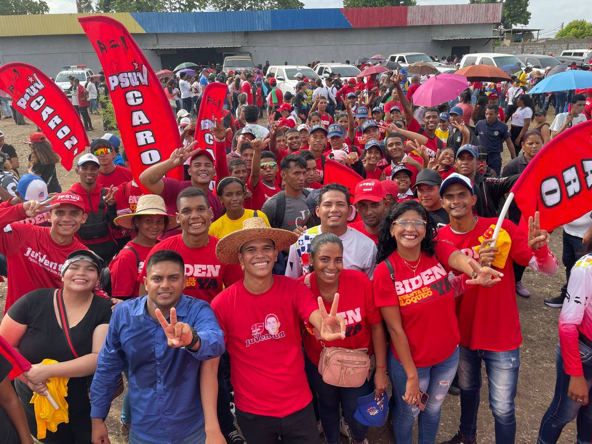 Las calles de Ciudad Guayana se llenaron de amor, convicción revolucionaria, alegría y lealtad para decirle al mundo que Venezuela se respeta y exige el levantamiento definitivo de las sanciones criminales que afectan a nuestra a gente. @OviedoPSUV @JuventudPSUV