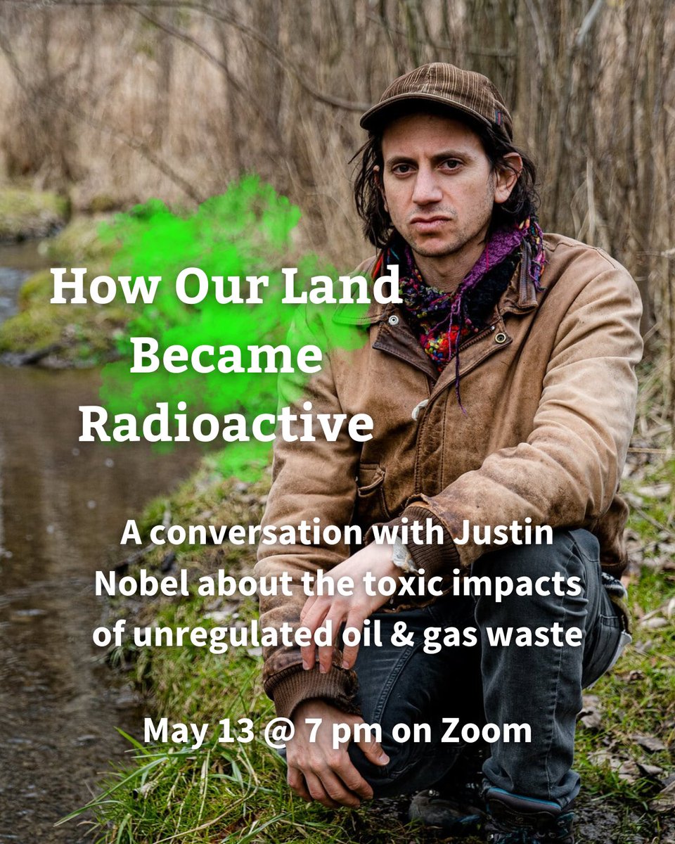 MONDAY @ 7: Join us for a virtual conversation with @JustinNobel about the insights from his new book 'Petroleum-238' that are relevant to how MVP could impact our land. us02web.zoom.us/meeting/regist…