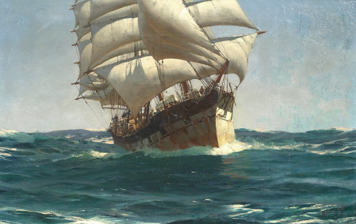 Thomas Somerscales 
A clipper running before the wind 
1901