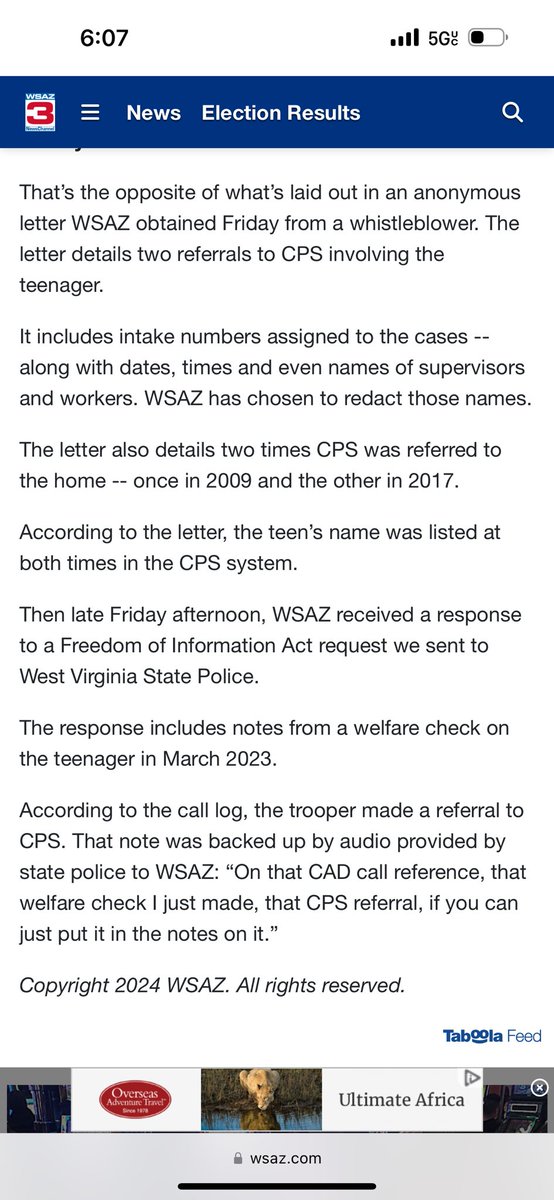 And now @WSAZnews has a new story showing it received an anonymous letter with two CPS referrals in the case and even names CPS workers assigned to the case. DoHS secretary said there was no referral. wsaz.com/2024/05/10/wsa…
