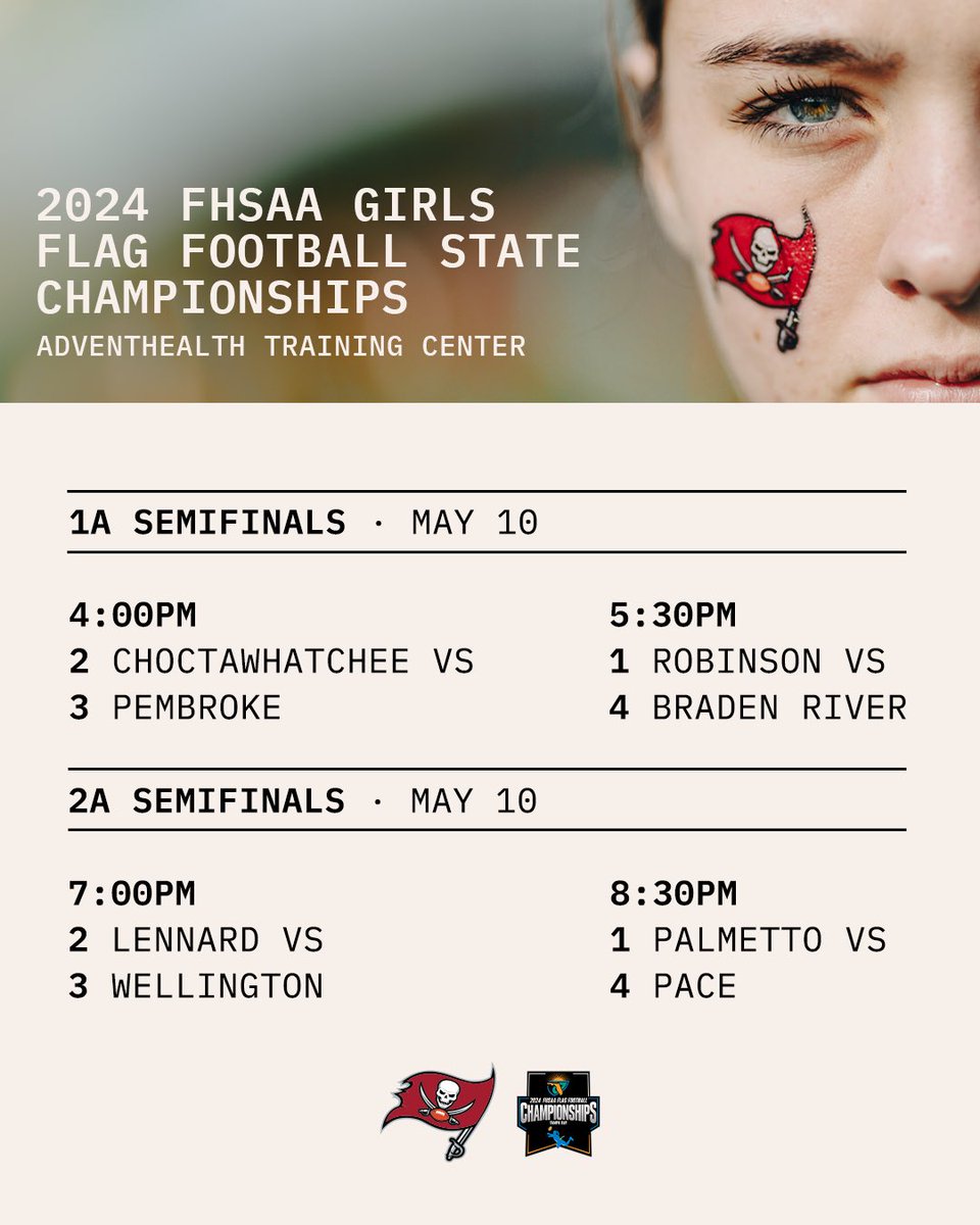 IT'S GAMEDAY ‼️ The 2024 @FHSAA Girls Flag Football State Championships have kicked off 🏈🙌