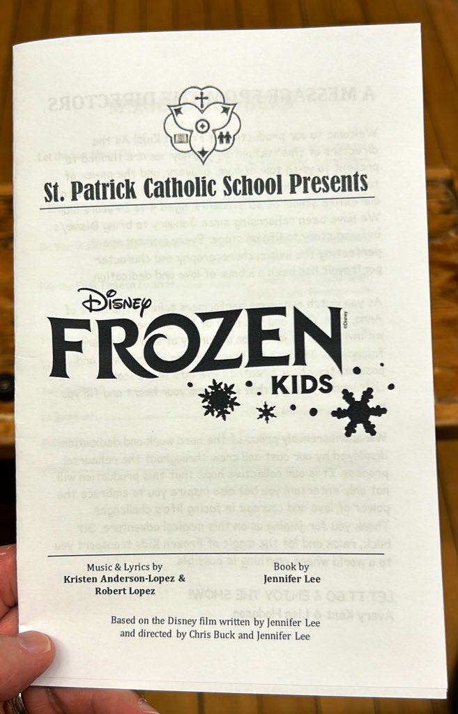 Getting ready for St. Patrick Catholic School’s production of “Disney Frozen Kids.” @alcdsb @alcdsb_stpe