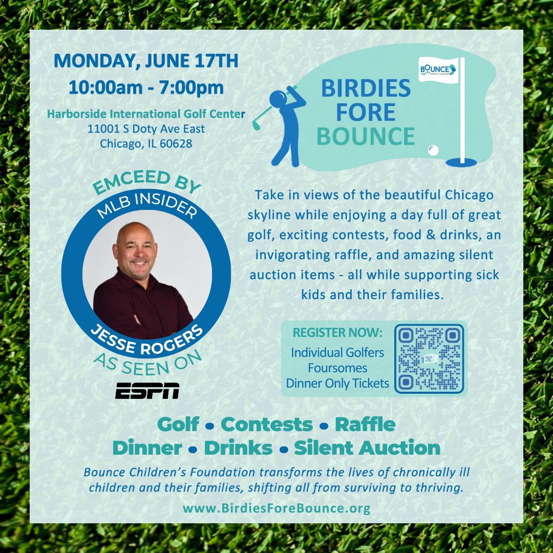 Join <a href="/JesseRogersESPN/">Jesse Rogers</a> at Birdies Fore Bounce on Monday, June 17th! 

The day will be complete with exciting contests, an amazing silent auction, an invigorating raffle, dinner &amp; drinks, and of course... golf!  ⛳